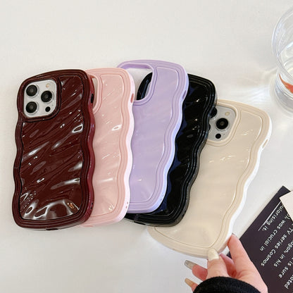 Solid Color Waves PC Hybrid TPU Phone Case