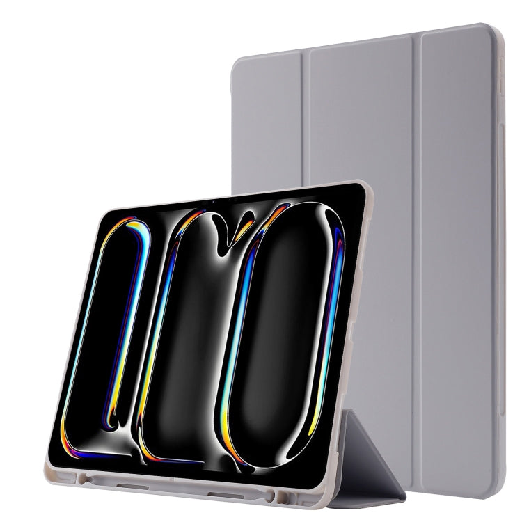 Skin Feel Tri-fold Leather Tablet Case with Pen Slot