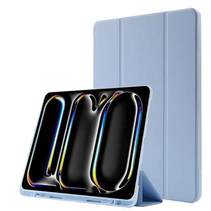 Skin Feel Tri-fold Leather Tablet Case with Pen Slot