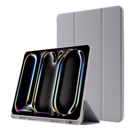 Skin Feel Tri-fold Leather Tablet Case with Pen Slot