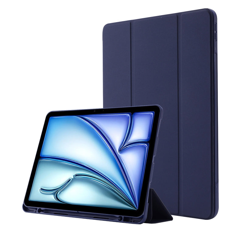 Skin Feel Tri-fold Leather Tablet Case with Pen Slot