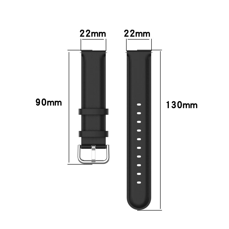 22mm Leather Strap with Round Tail Buckle