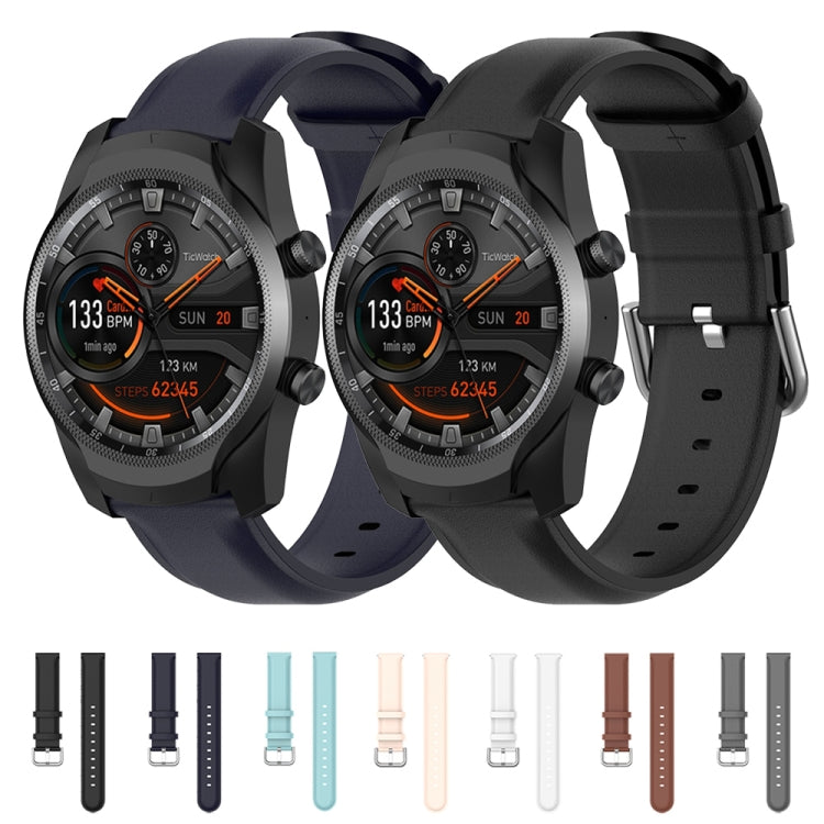 22mm Leather Strap with Round Tail Buckle