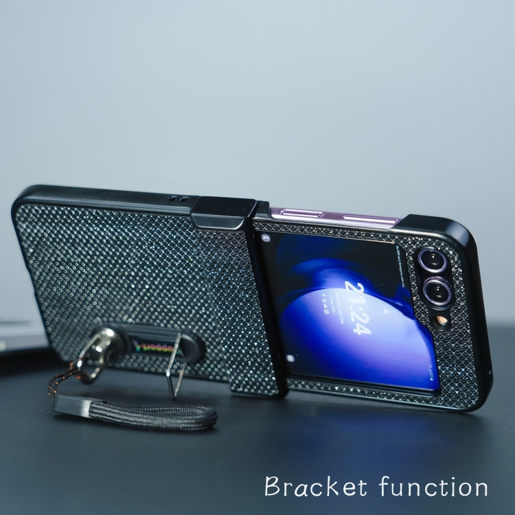 Three Parts Flash Diamond Fold PC Phone Case with Lanyard, For Samsung Galaxy Z Flip6 / Flip7 FE, For Samsung Galaxy Z Fold6 5G, For Samsung Galaxy Z Fold5, For Samsung Galaxy Z Flip5