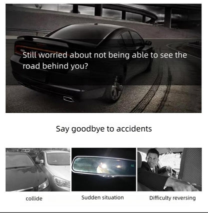 3R 3R-332 Car Panoramic Flat Rear View Mirror Interior Rear View Mirror, 3R-332