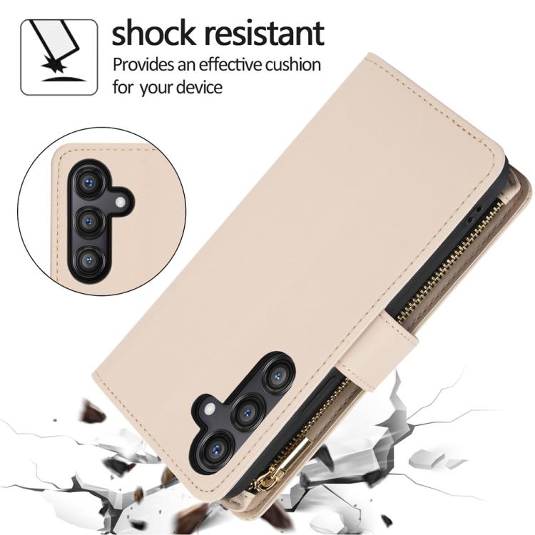 YM016 Rhombic Zipper Card Wallet Leather Phone Case with Lanyard