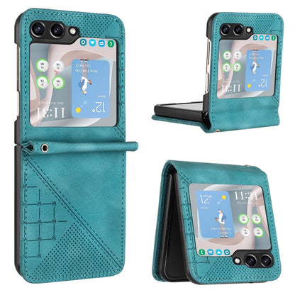 YX0080 Grid Butterfly Embossed Pattern Flip Leather Phone Case with Lanyard