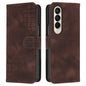 YX0080 Grid Butterfly Embossed Pattern Flip Leather Phone Case with Lanyard