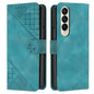 YX0080 Grid Butterfly Embossed Pattern Flip Leather Phone Case with Lanyard