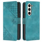 YX0080 Grid Butterfly Embossed Pattern Flip Leather Phone Case with Lanyard