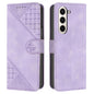 YX0080 Grid Butterfly Embossed Pattern Flip Leather Phone Case with Lanyard