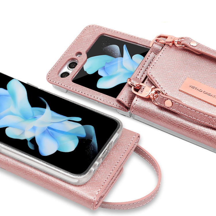 VIETAO Portable Wallet Foldable PU Phone Case, For Samsung Galaxy Z Flip6 / Flip7 FE, For Samsung Galaxy Z Flip5, For Samsung Galaxy Z Flip4, For Samsung Galaxy Z Flip3 5G