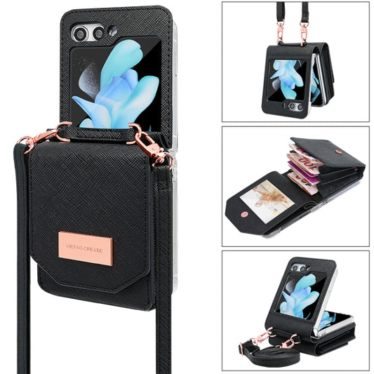 VIETAO Portable Organ Style Wallet PU Phone Case, For Samsung Galaxy Z Flip6 / Flip7 FE, For Samsung Galaxy Z Flip5