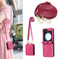 Wave-shaped Crossbody Lanyard Leather Phone Case, For Samsung Galaxy Z Flip7, For Samsung Galaxy Z Flip6, For Samsung Galaxy Z Flip5, For Samsung Galaxy Z Flip4, For Samsung Galaxy Z Flip3