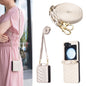 Wave-shaped Crossbody Lanyard Leather Phone Case, For Samsung Galaxy Z Flip7, For Samsung Galaxy Z Flip6, For Samsung Galaxy Z Flip5, For Samsung Galaxy Z Flip4, For Samsung Galaxy Z Flip3