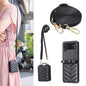 Wave-shaped Crossbody Lanyard Leather Phone Case, For Samsung Galaxy Z Flip7, For Samsung Galaxy Z Flip6, For Samsung Galaxy Z Flip5, For Samsung Galaxy Z Flip4, For Samsung Galaxy Z Flip3
