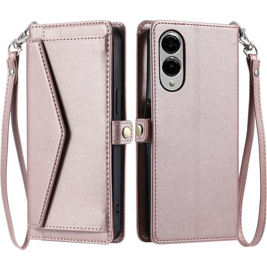 Wallet Multi-card Slot Leather Phone Case with Lanyard, For Samsung Galaxy S25 Edge 5G, For Samsung Galaxy S25 5G, For Samsung Galaxy S25+ 5G, For Samsung Galaxy S25 Ultra 5G