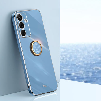 XINLI Straight Edge 6D Electroplate TPU Phone Case with Ring Holder, For Samsung Galaxy S25 Edge 5G, For Samsung Galaxy S25 5G, For Samsung Galaxy S25+ 5G, For Samsung Galaxy S25 Ultra 5G, For Samsung Galaxy S24 FE 5G