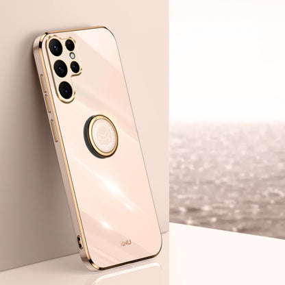 XINLI Straight Edge 6D Electroplate TPU Phone Case with Ring Holder, For Samsung Galaxy S25 Edge 5G, For Samsung Galaxy S25 5G, For Samsung Galaxy S25+ 5G, For Samsung Galaxy S25 Ultra 5G, For Samsung Galaxy S24 FE 5G