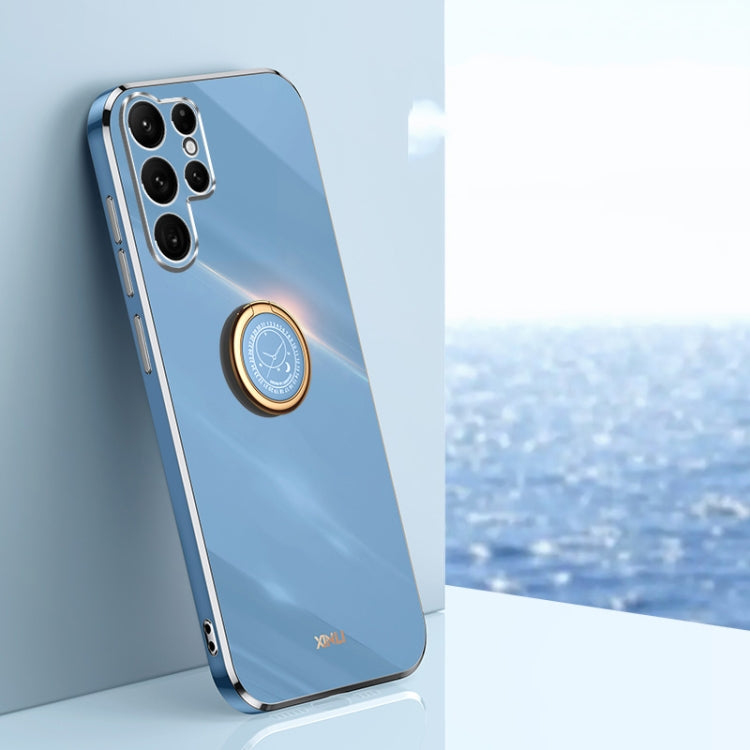 XINLI Straight Edge 6D Electroplate TPU Phone Case with Ring Holder, For Samsung Galaxy S25 Edge 5G, For Samsung Galaxy S25 5G, For Samsung Galaxy S25+ 5G, For Samsung Galaxy S25 Ultra 5G, For Samsung Galaxy S24 FE 5G