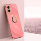 XINLI Straight Edge 6D Electroplate TPU Phone Case with Ring Holder, For Samsung Galaxy S25 Edge 5G, For Samsung Galaxy S25 5G, For Samsung Galaxy S25+ 5G, For Samsung Galaxy S25 Ultra 5G, For Samsung Galaxy S24 FE 5G
