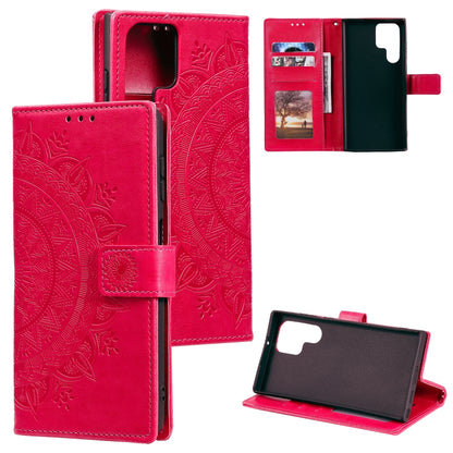 Totem Flower Embossed Leather Phone Case, For Samsung Galaxy S25 FE 5G, For Samsung Galaxy S25 Edge 5G, For Samsung Galaxy S25 5G, For Samsung Galaxy S25+ 5G, For Samsung Galaxy S25 Ultra 5G