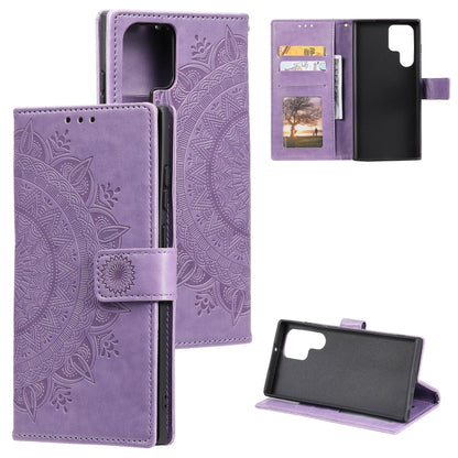 Totem Flower Embossed Leather Phone Case, For Samsung Galaxy S25 FE 5G, For Samsung Galaxy S25 Edge 5G, For Samsung Galaxy S25 5G, For Samsung Galaxy S25+ 5G, For Samsung Galaxy S25 Ultra 5G