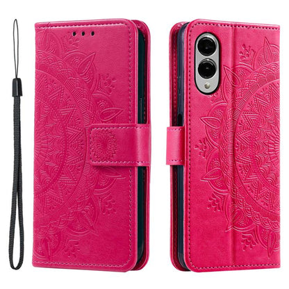 Totem Flower Embossed Leather Phone Case, For Samsung Galaxy S25 FE 5G, For Samsung Galaxy S25 Edge 5G, For Samsung Galaxy S25 5G, For Samsung Galaxy S25+ 5G, For Samsung Galaxy S25 Ultra 5G