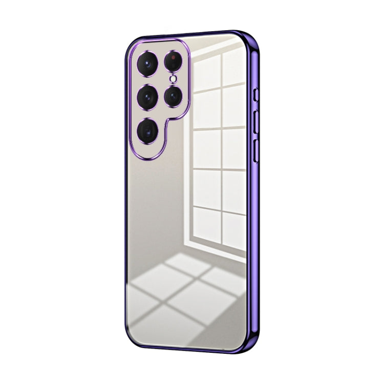 Transparent Plating Fine Hole Phone Case, For Samsung Galaxy S25 5G, For Samsung Galaxy S25+ 5G, For Samsung Galaxy S25 Ultra 5G