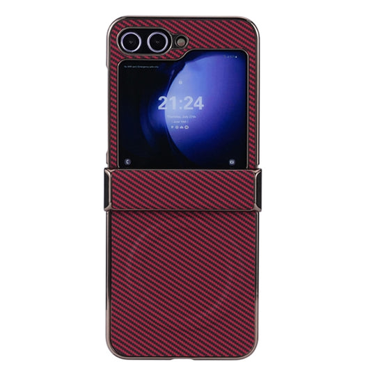 Three Parts Plating Frame MagSafe Carbon Fiber Fold Phone Case, For Samsung Galaxy Z Flip6 / Flip7 FE