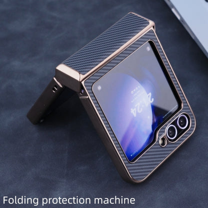 Three Parts Plating Frame MagSafe Carbon Fiber Fold Phone Case, For Samsung Galaxy Z Flip6 / Flip7 FE