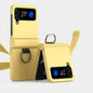 Ultra-thin Skin Feel Ring Phone Case with Hinge, For Samsung Galaxy Z Flip6 / Flip7 FE, For Samsung Galaxy Z Flip5 5G, For Samsung Galaxy Z Flip4 5G