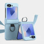 Ultra-thin Skin Feel Ring Phone Case with Hinge, For Samsung Galaxy Z Flip6 / Flip7 FE, For Samsung Galaxy Z Flip5 5G, For Samsung Galaxy Z Flip4 5G