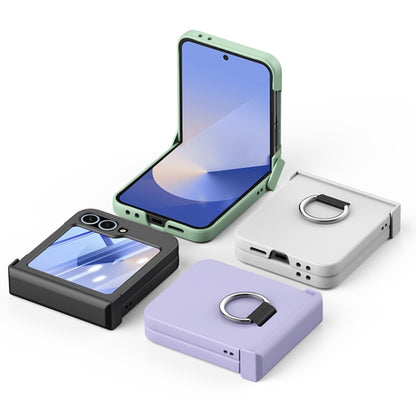 Ultra-thin Skin Feel Ring Phone Case with Hinge, For Samsung Galaxy Z Flip6 / Flip7 FE, For Samsung Galaxy Z Flip5 5G, For Samsung Galaxy Z Flip4 5G