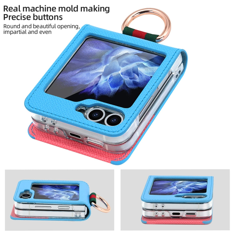 VIETAO Metal Ring Card Slot PU Phone Case, For Samsung Galaxy Z Flip6 / Flip7 FE, For Samsung Galaxy Z Flip5