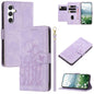 Tulips Embossed Leather Phone Case with Lanyard, For Samsung Galaxy S25 Edge 5G, For Samsung Galaxy S25 5G, For Samsung Galaxy S25+ 5G, For Samsung Galaxy S25 Ultra 5G