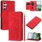 Tulips Embossed Leather Phone Case with Lanyard, For Samsung Galaxy S24 FE 5G, For Samsung Galaxy S24 Ultra 5G, For Samsung Galaxy S24+ 5G, For Samsung Galaxy S24 5G