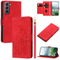 Tulips Embossed Leather Phone Case with Lanyard, For Samsung Galaxy S21 FE 5G, For Samsung Galaxy S21 5G, For Samsung Galaxy S21+ 5G, For Samsung Galaxy S21 Ultra 5G