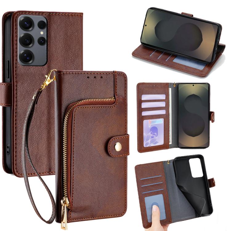 Zipper Bag Leather Phone Case, For Samsung Galaxy S25 5G, For Samsung Galaxy S25+ 5G, For Samsung Galaxy S25 Ultra 5G