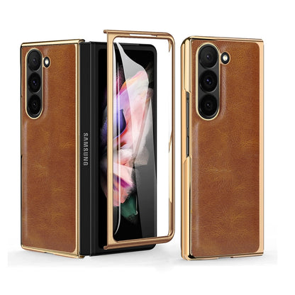 VIETAO Crazy Horse Texture PU Phone Case, For Samsung Galaxy Z Flip6 / Flip7 FE, For Samsung Galaxy Z Fold6, For Samsung Galaxy Z Fold5, For Samsung Galaxy Z Flip5