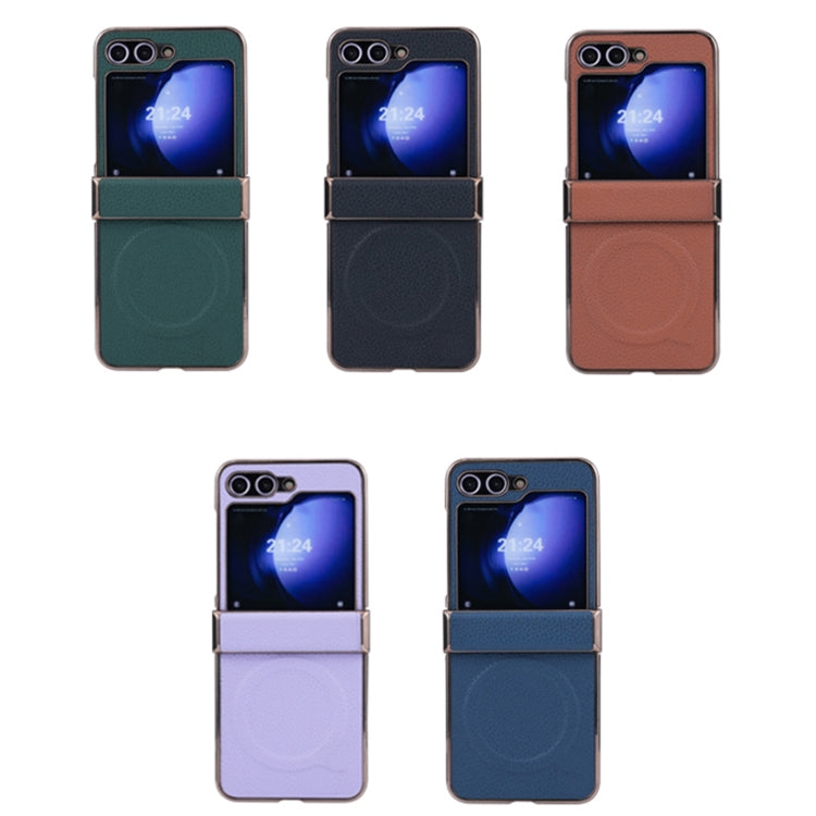 Three Parts MagSafe Litchi Texture Fold Phone Case, For Samsung Galaxy Z Flip6 / Flip7 FE, For Samsung Galaxy Z Fold6, For Samsung Galaxy Z Fold5, For Samsung Galaxy Z Flip5