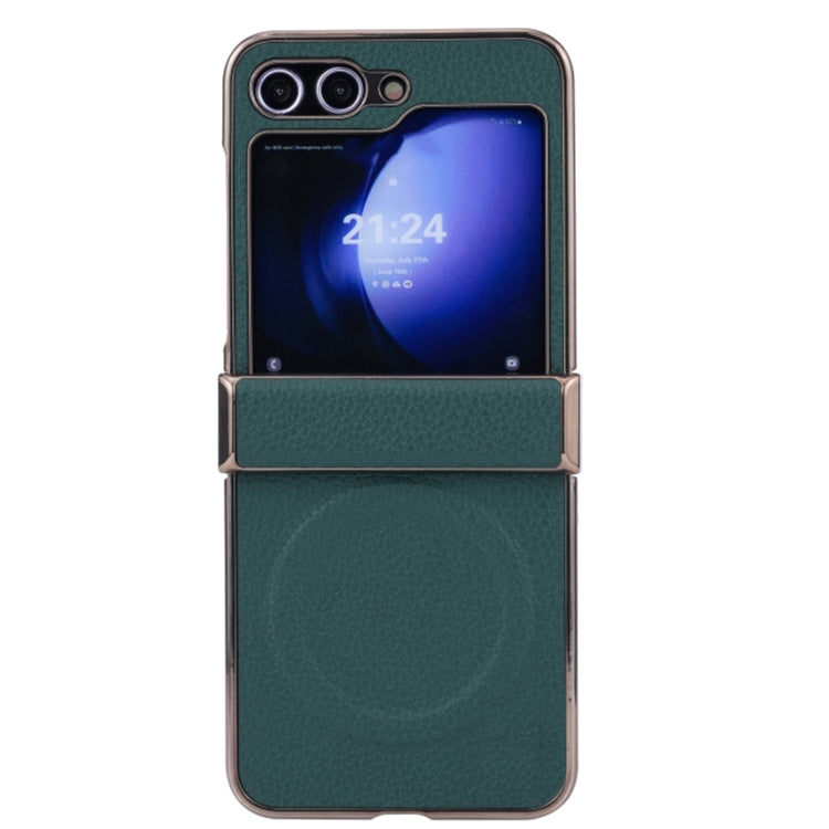 Three Parts MagSafe Litchi Texture Fold Phone Case, For Samsung Galaxy Z Flip6 / Flip7 FE, For Samsung Galaxy Z Fold6, For Samsung Galaxy Z Fold5, For Samsung Galaxy Z Flip5