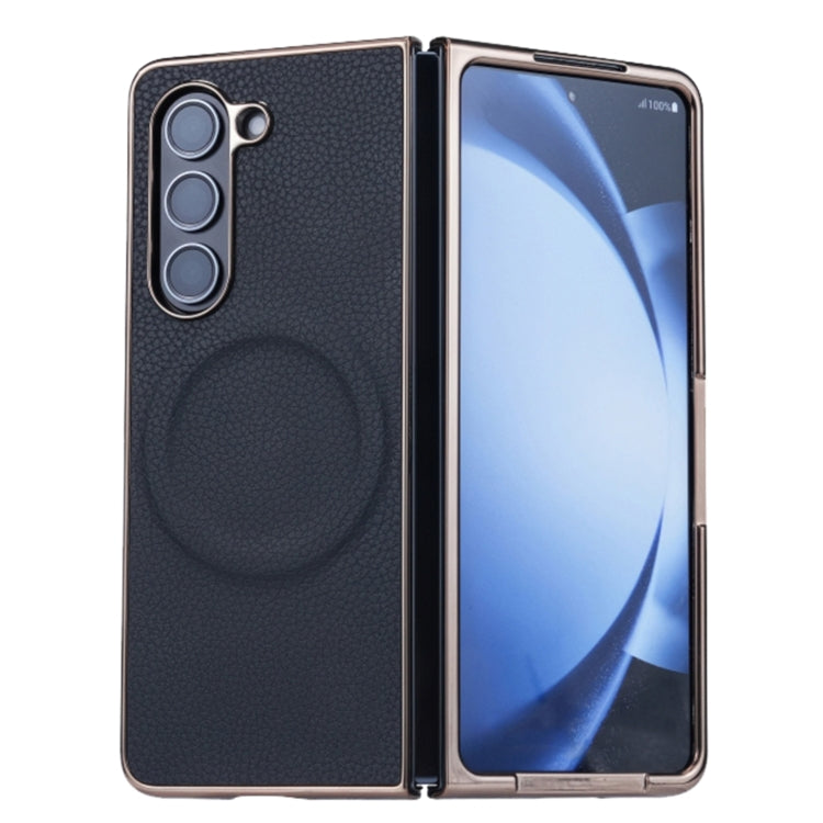 Three Parts MagSafe Litchi Texture Fold Phone Case, For Samsung Galaxy Z Flip6 / Flip7 FE, For Samsung Galaxy Z Fold6, For Samsung Galaxy Z Fold5, For Samsung Galaxy Z Flip5