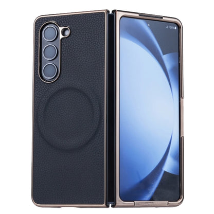 Three Parts MagSafe Litchi Texture Fold Phone Case, For Samsung Galaxy Z Flip6 / Flip7 FE, For Samsung Galaxy Z Fold6, For Samsung Galaxy Z Fold5, For Samsung Galaxy Z Flip5