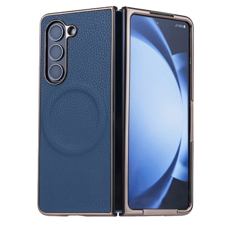 Three Parts MagSafe Litchi Texture Fold Phone Case, For Samsung Galaxy Z Flip6 / Flip7 FE, For Samsung Galaxy Z Fold6, For Samsung Galaxy Z Fold5, For Samsung Galaxy Z Flip5