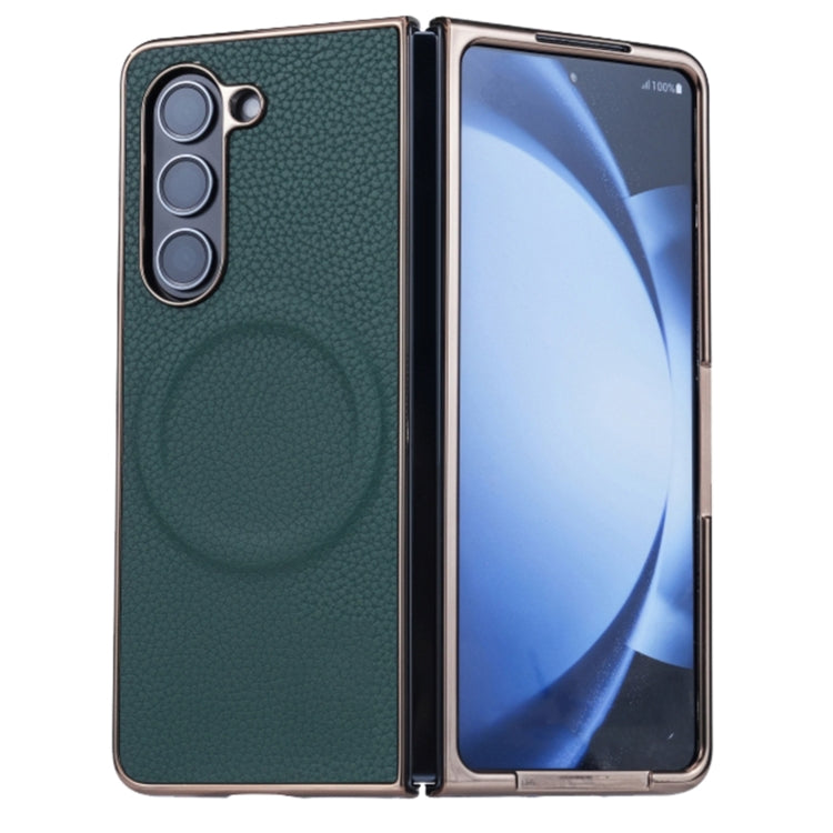 Three Parts MagSafe Litchi Texture Fold Phone Case, For Samsung Galaxy Z Flip6 / Flip7 FE, For Samsung Galaxy Z Fold6, For Samsung Galaxy Z Fold5, For Samsung Galaxy Z Flip5