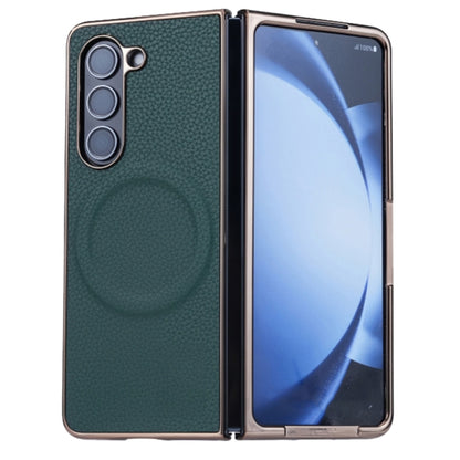 Three Parts MagSafe Litchi Texture Fold Phone Case, For Samsung Galaxy Z Flip6 / Flip7 FE, For Samsung Galaxy Z Fold6, For Samsung Galaxy Z Fold5, For Samsung Galaxy Z Flip5