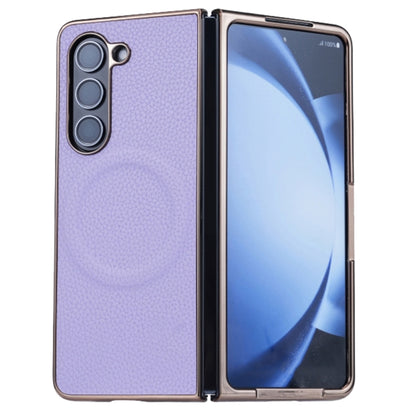 Three Parts MagSafe Litchi Texture Fold Phone Case, For Samsung Galaxy Z Flip6 / Flip7 FE, For Samsung Galaxy Z Fold6, For Samsung Galaxy Z Fold5, For Samsung Galaxy Z Flip5