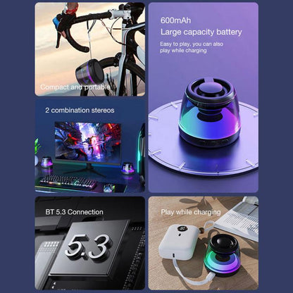 M2 Portable RGB Light Smart Bluetooth Speaker Magnetic Speaker Phone Holder, M2(Black), M2(White)