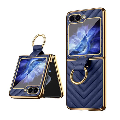 VIETAO Dream Series Metal Ring Leather Phone Case, For Samsung Galaxy Z Flip6 / Flip7 FE, For Samsung Galaxy Z Flip5
